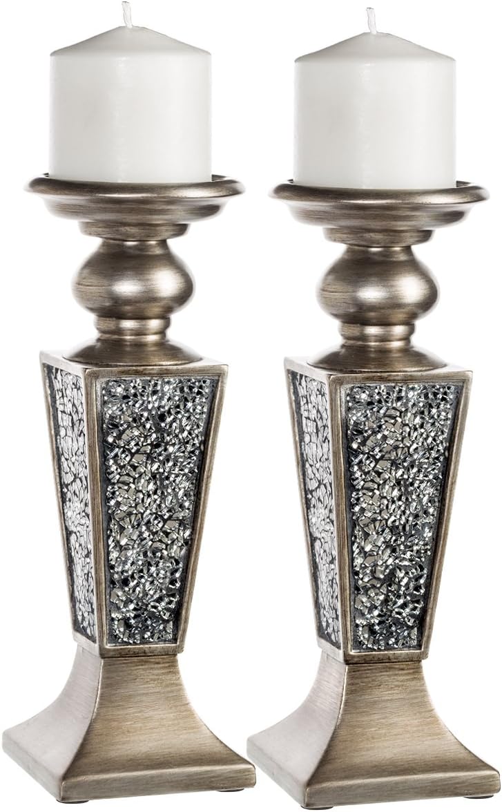 Wax Pillar Candle — Set of 2 — Candle Holders - 2 Pack