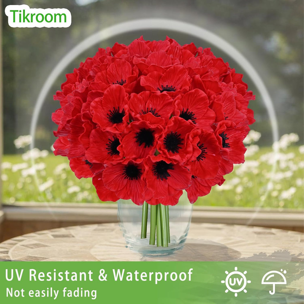 Red Artificial Flowers — 11" - View 5