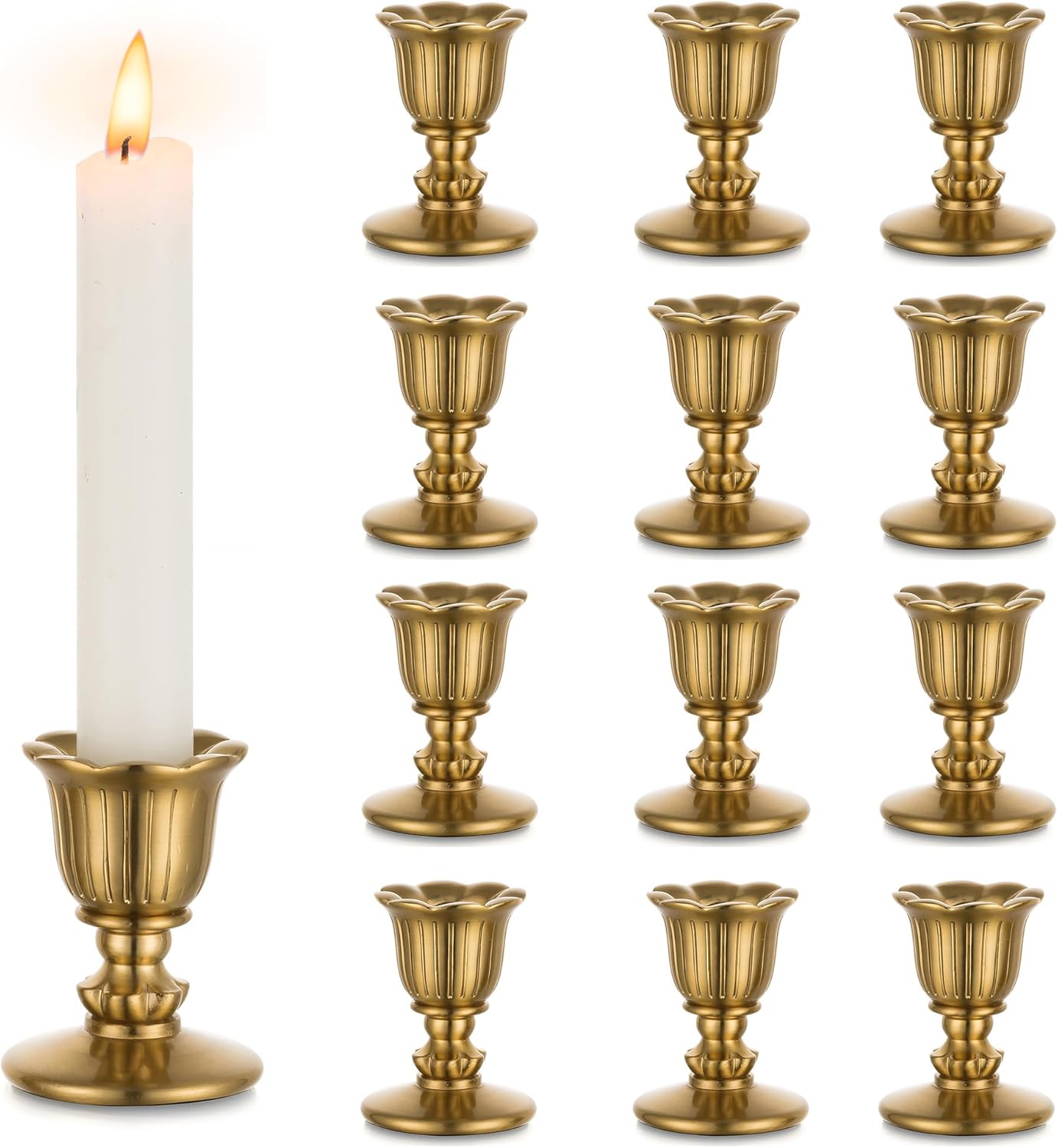 Vintage Luxe Gold Candle — Set of 2 — 12 PCS