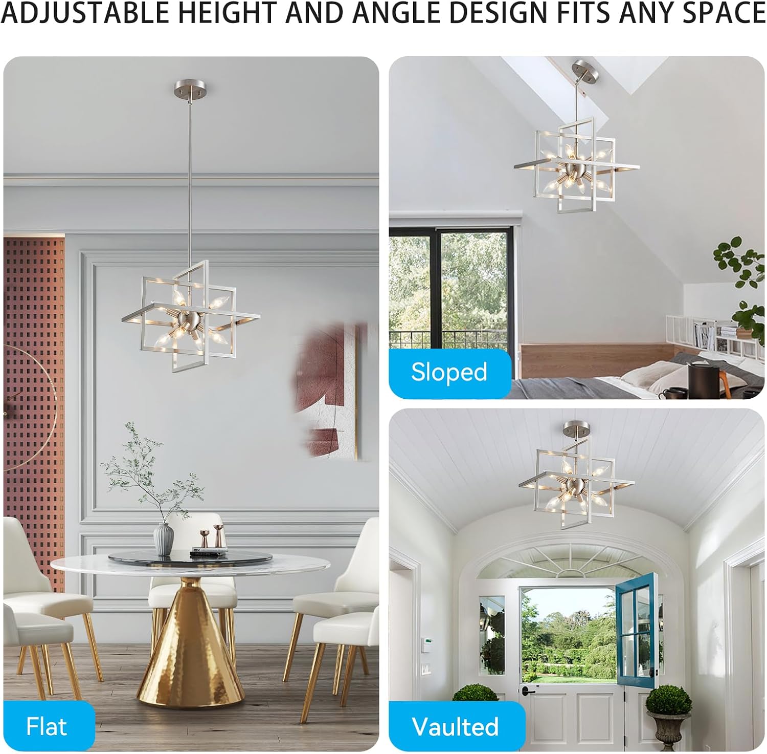 Farmhouse Gold Chandelier — 8-Light - View 5