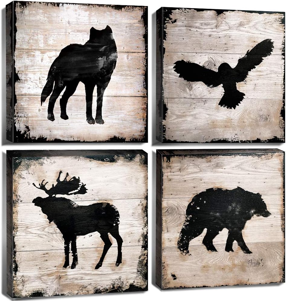 Framed Modern Black Canvas Wall Art — 24" — 12"l X 12"w