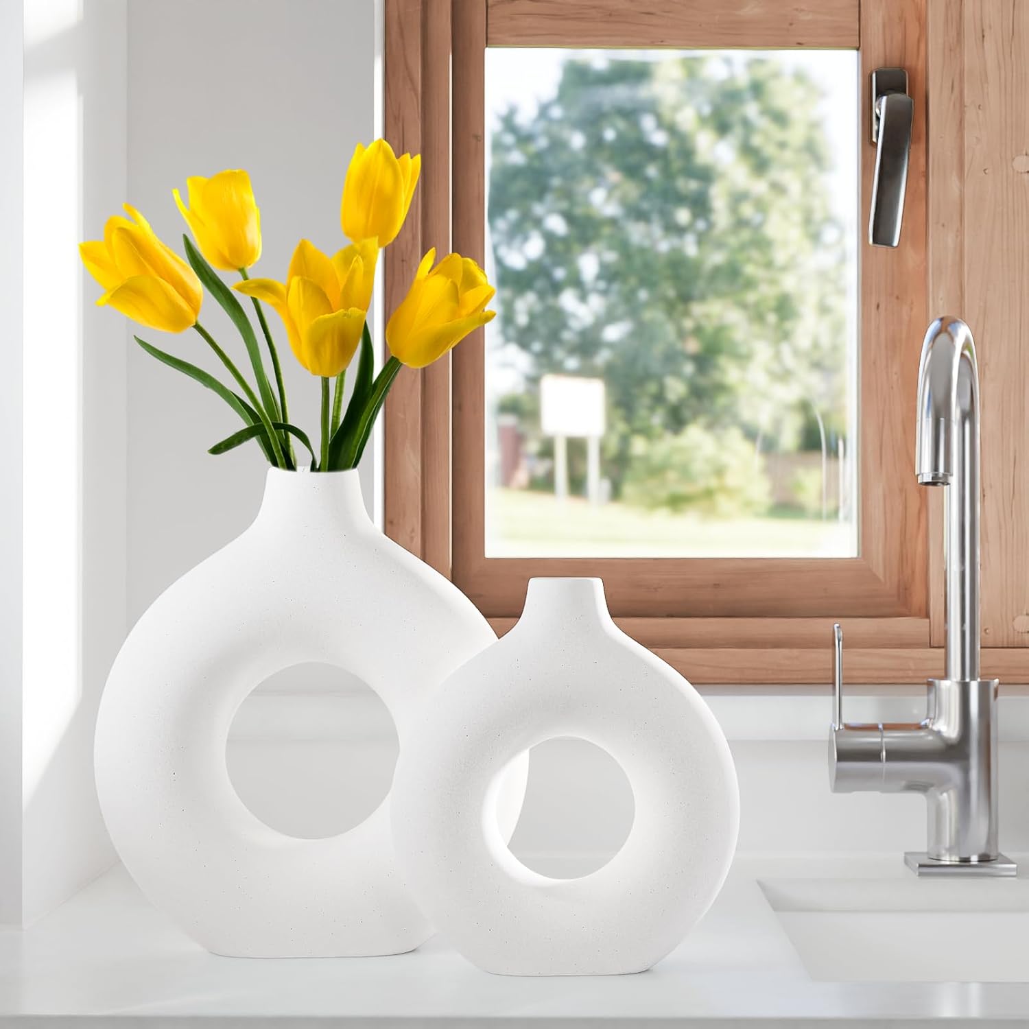 Modern Ceramic Decorative Vase — Set of 2 - View 2