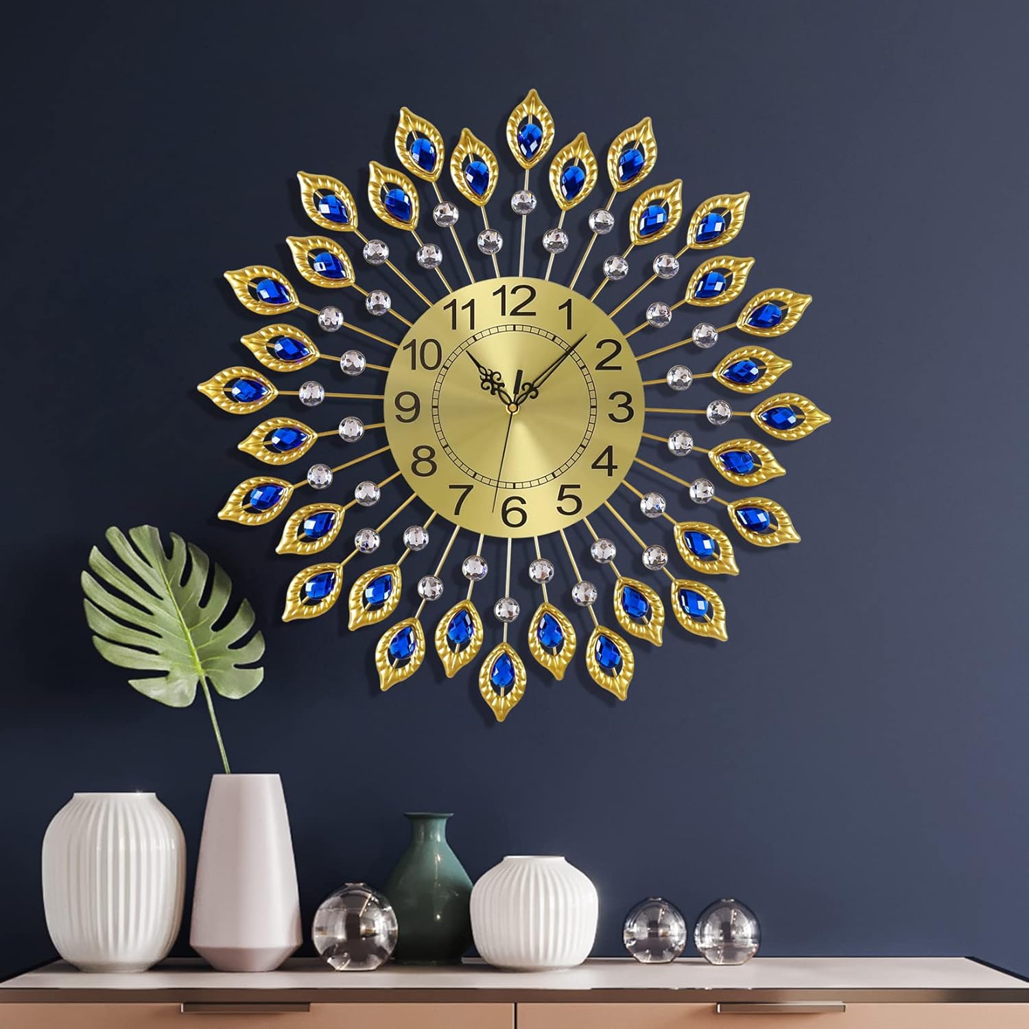Luxe Black Wall Clock — 3" — Gold