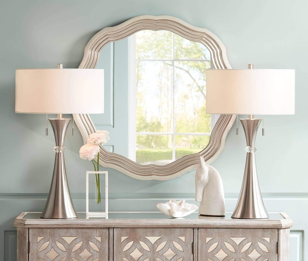 Modern Silver Table Lamp — 28" - View 8