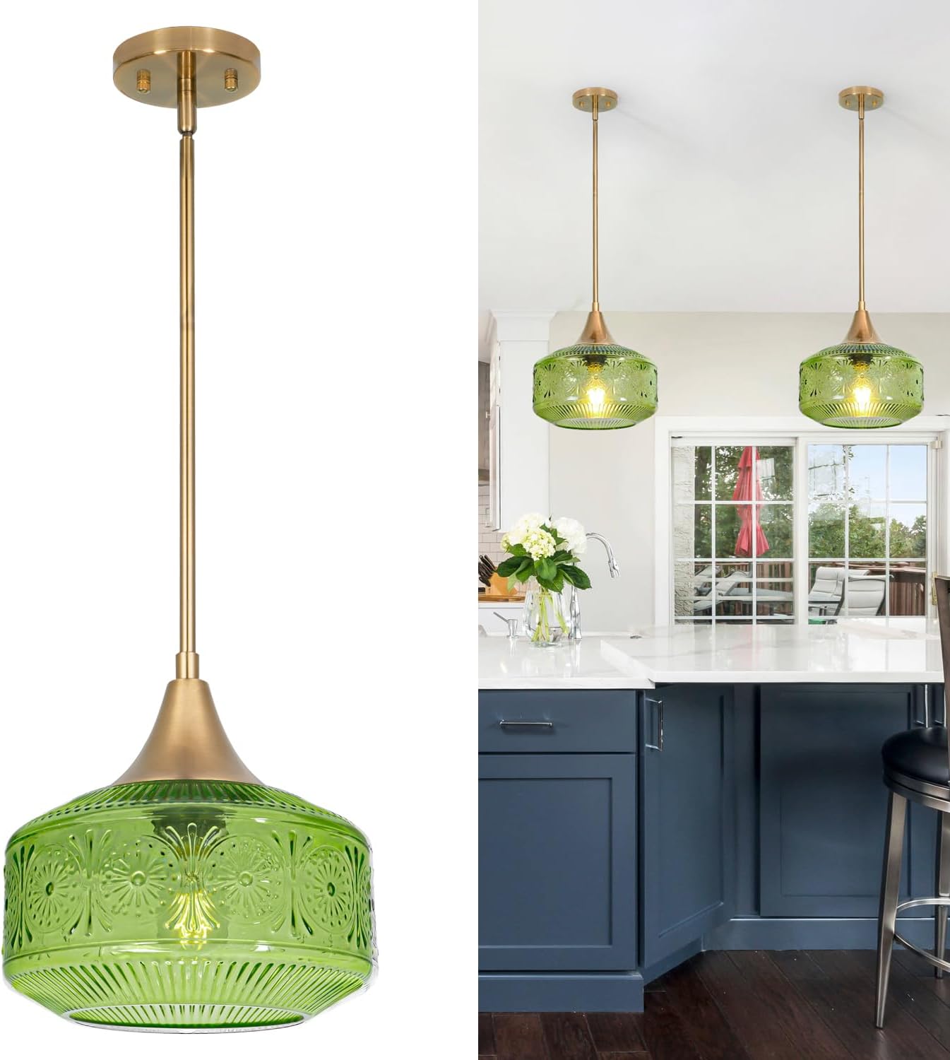 Adjustable Luxe Black Pendant Light — 9.25in