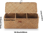 Rectangular Boho Beige Storage Basket — 5" - View 4