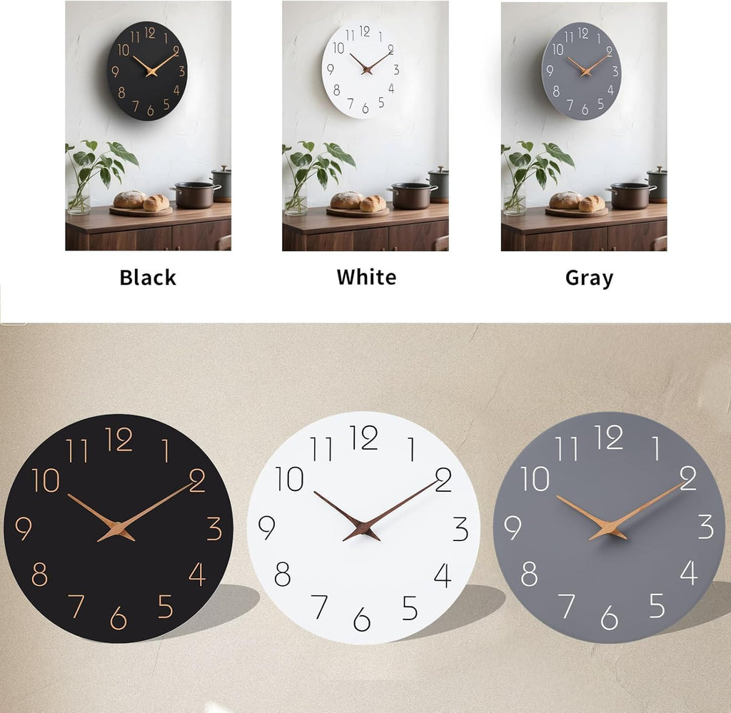 Battery Operated Luxe Black Wall Clock — 18" - View 3