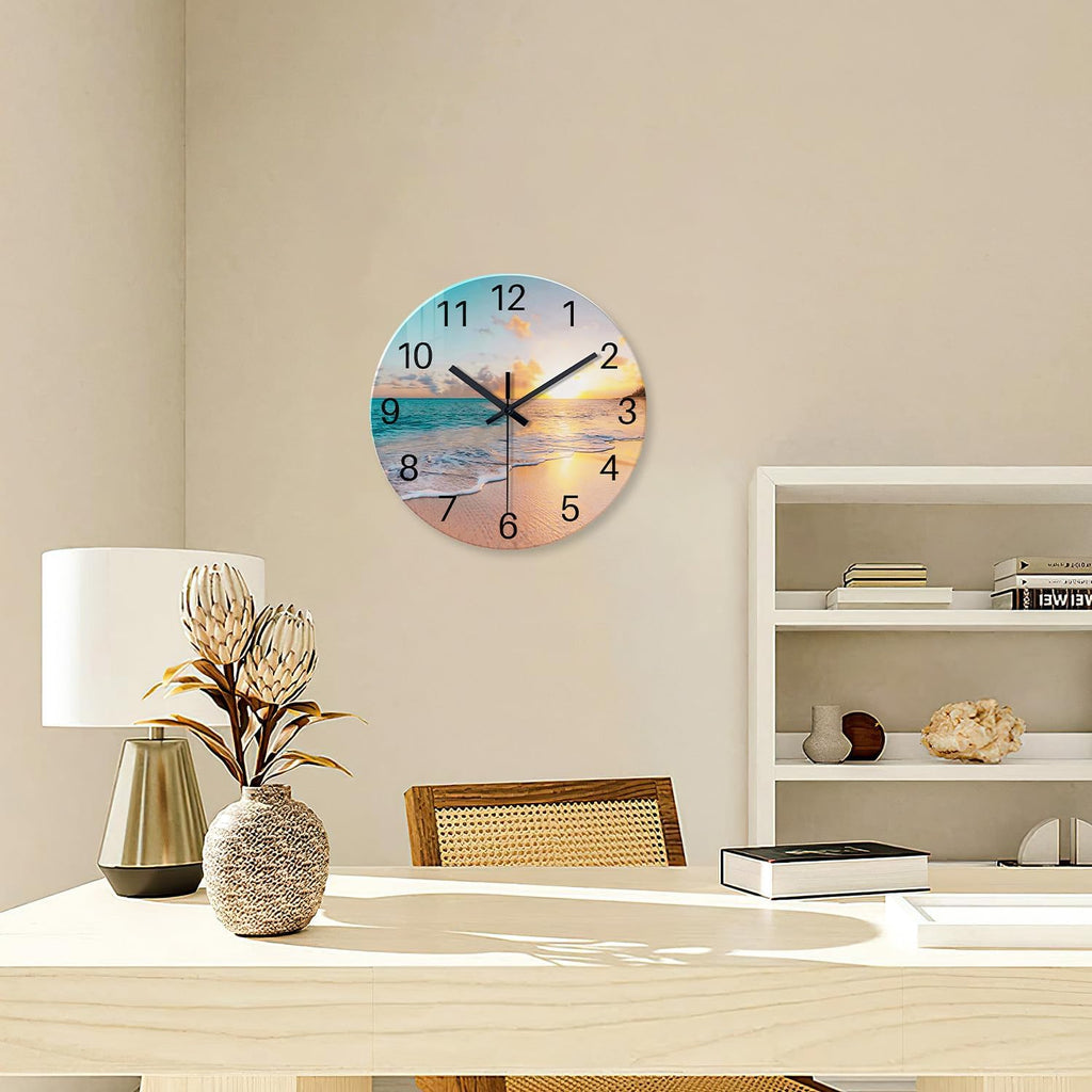 Battery Operated Blue Wall Clock — 12" - View 4