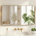 Framed Luxe Black Wall Mirror — 40" — Gold-rect
