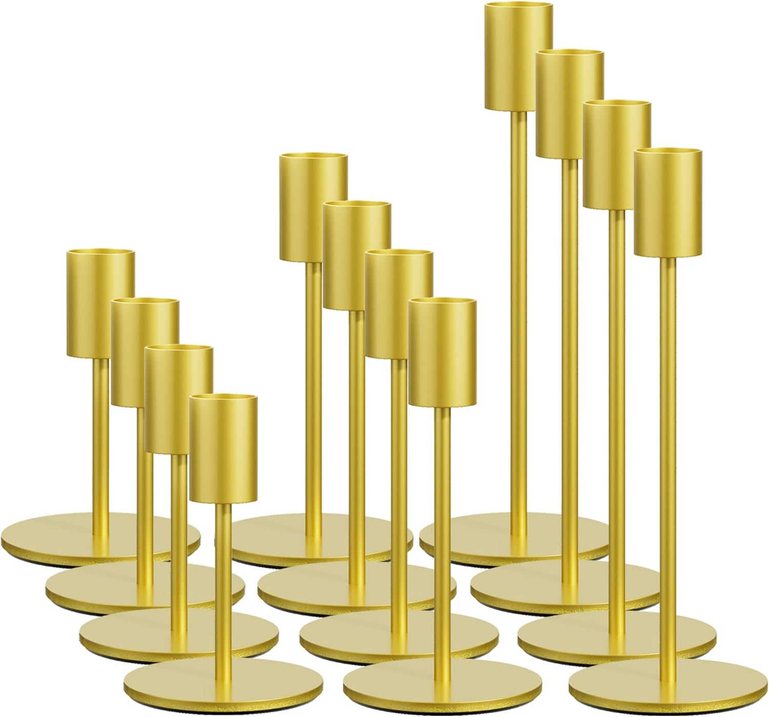 Modern Black Candle — Set of 3 — Gold