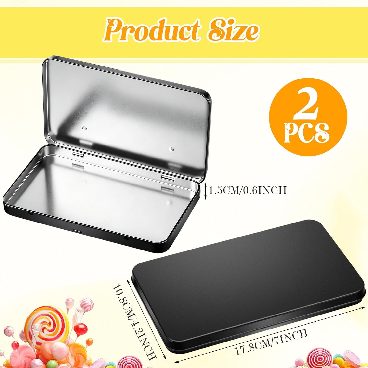 Rectangular Black Storage Basket — 0.6" - View 2
