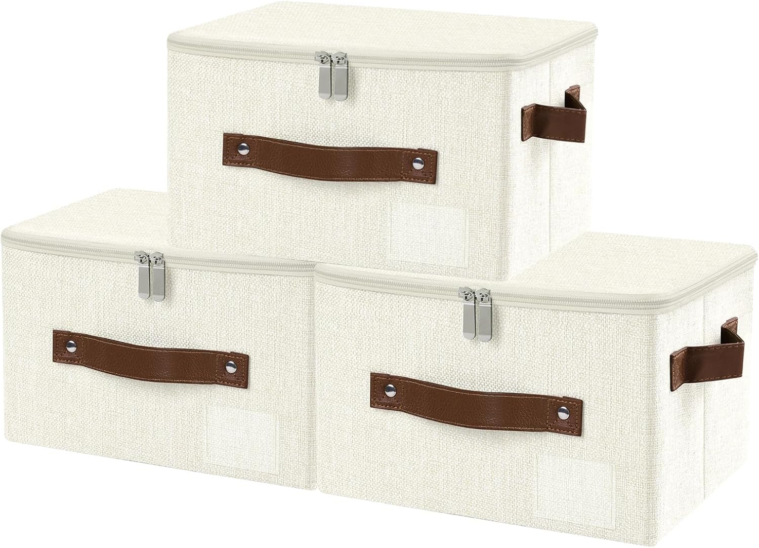 Linen Beige Storage Bin — Set of 1 — Small (Pack of 3）