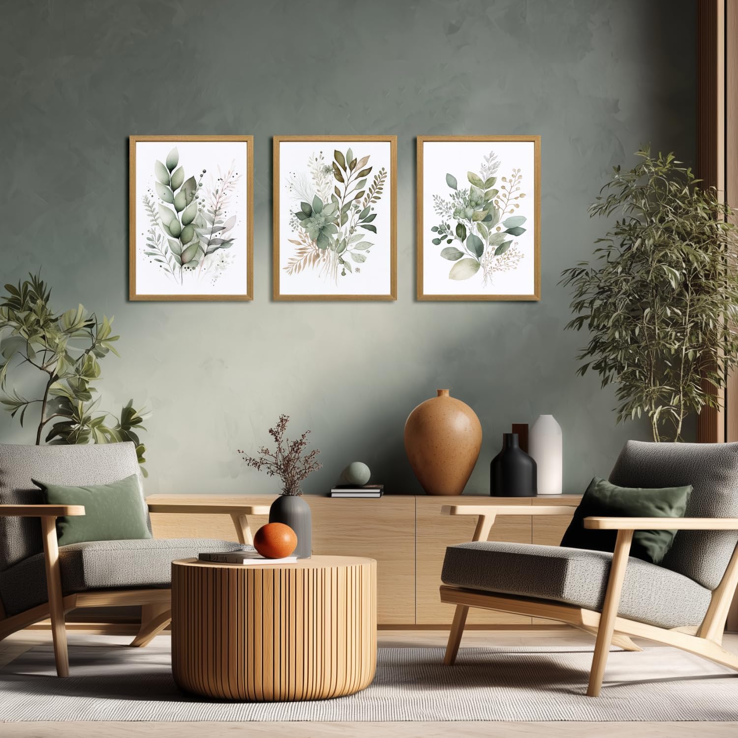 Framed Modern Blue Wall Decor — 16" - View 2