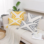 Tufted Boho Grey Throw Pillow Cover — 20" - View 7
