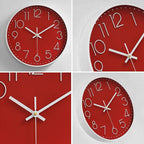 Battery Operated Black Wall Clock — 12" - View 3