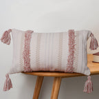 Tufted Boho Pink Throw Pillow Cover — 20"