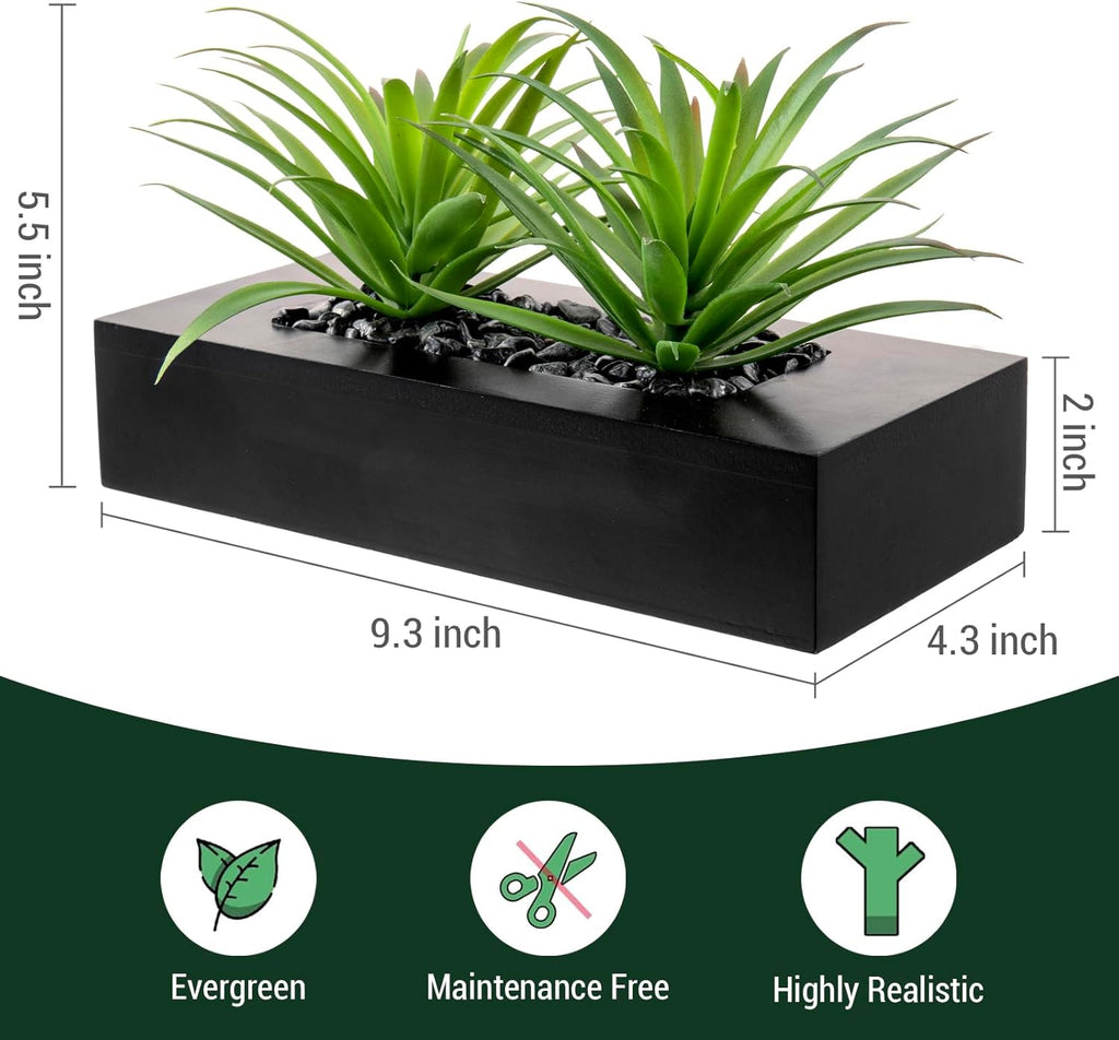 Rectangular Black Faux Plant — 10" - View 5