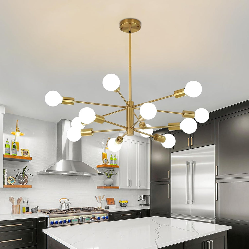 Adjustable Luxe Black Chandelier — 12-Light - View 4