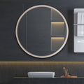 Beige Round Mirror — 24" — Natural
