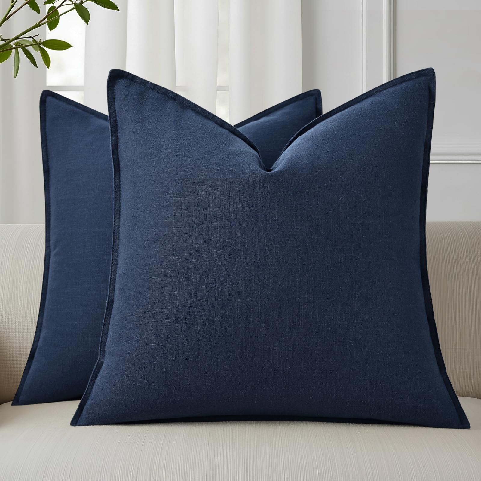 Linen Boho Beige Throw Pillow Cover — 18"