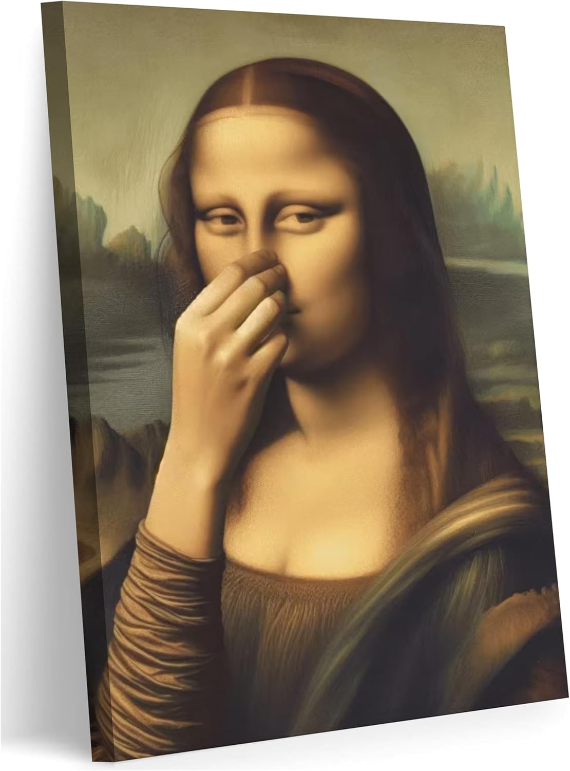 Vintage Black Canvas Wall Art — 12x16 — Mona Lisa 1