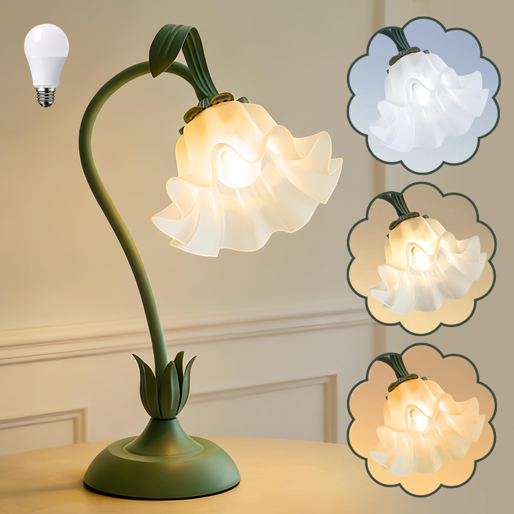 Vintage Green Bedside Lamp