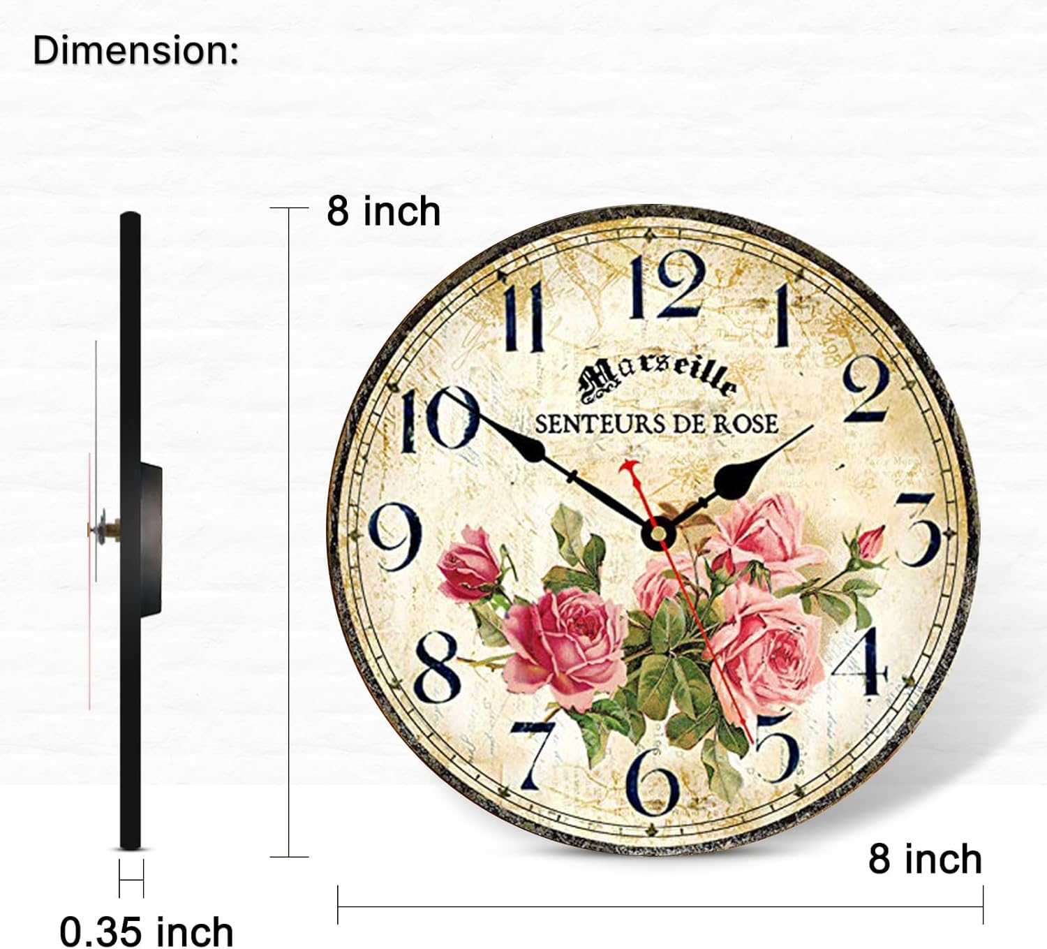 Battery Operated Pink Wall Clock — 8" - View 5