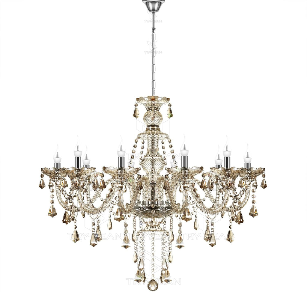 Adjustable Luxe Metal Chandelier — 35" - View 3
