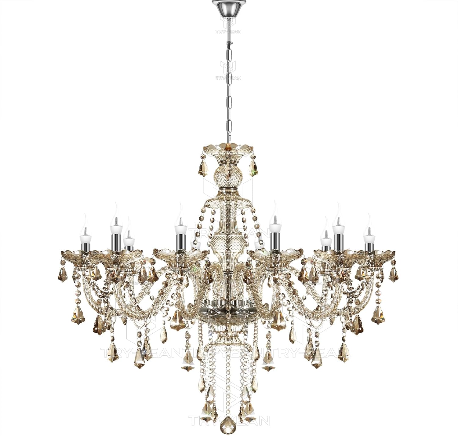 Adjustable Luxe Metal Chandelier — 35" - View 3