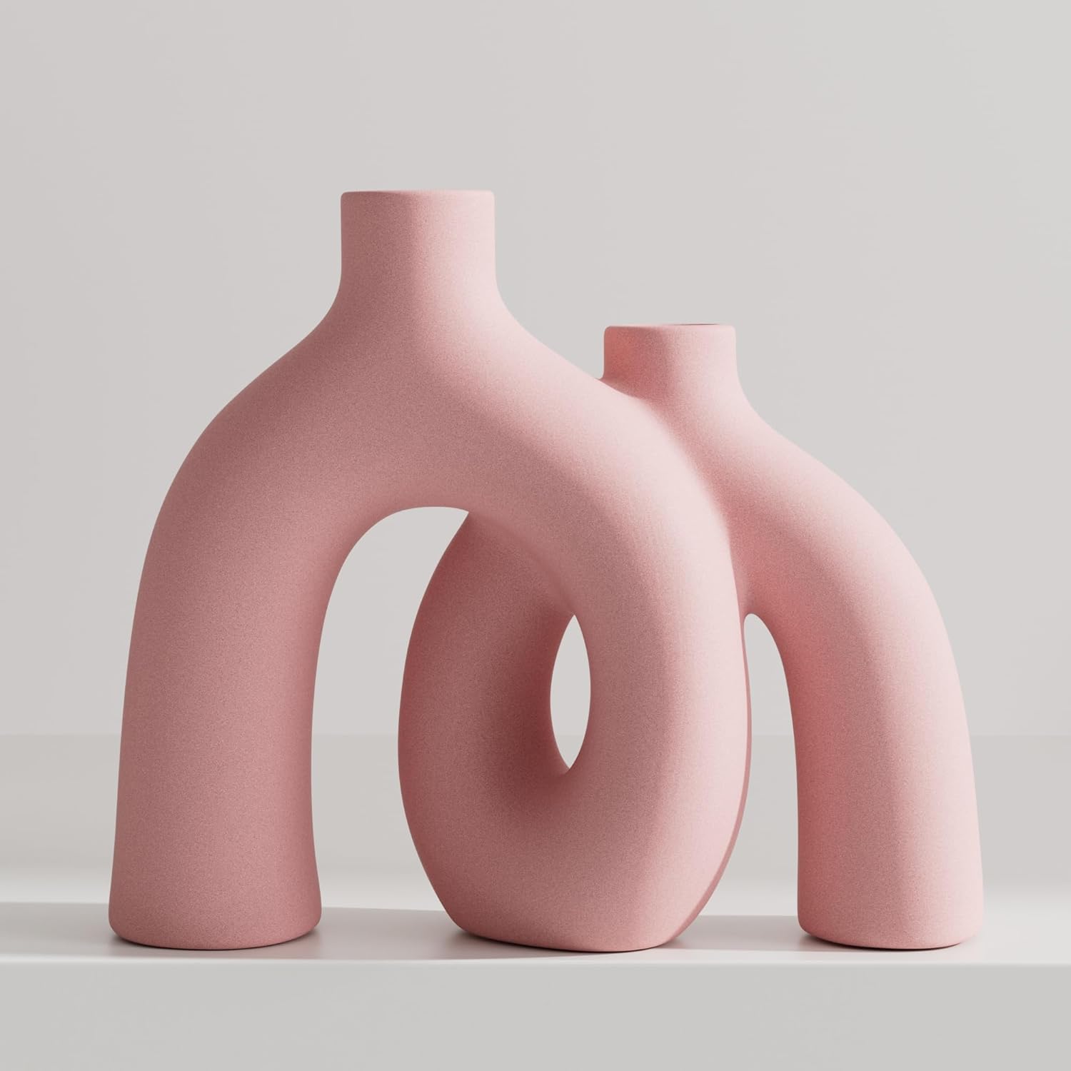 Boho Beige Decorative Vase — Pink
