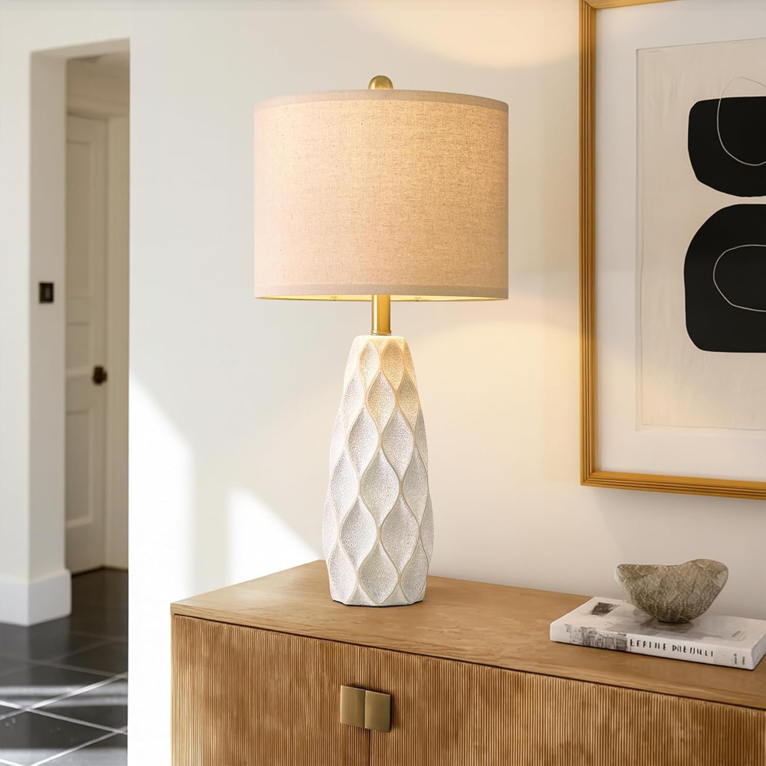 Vintage Boho Black Bedside Lamp — 27.5" - View 6