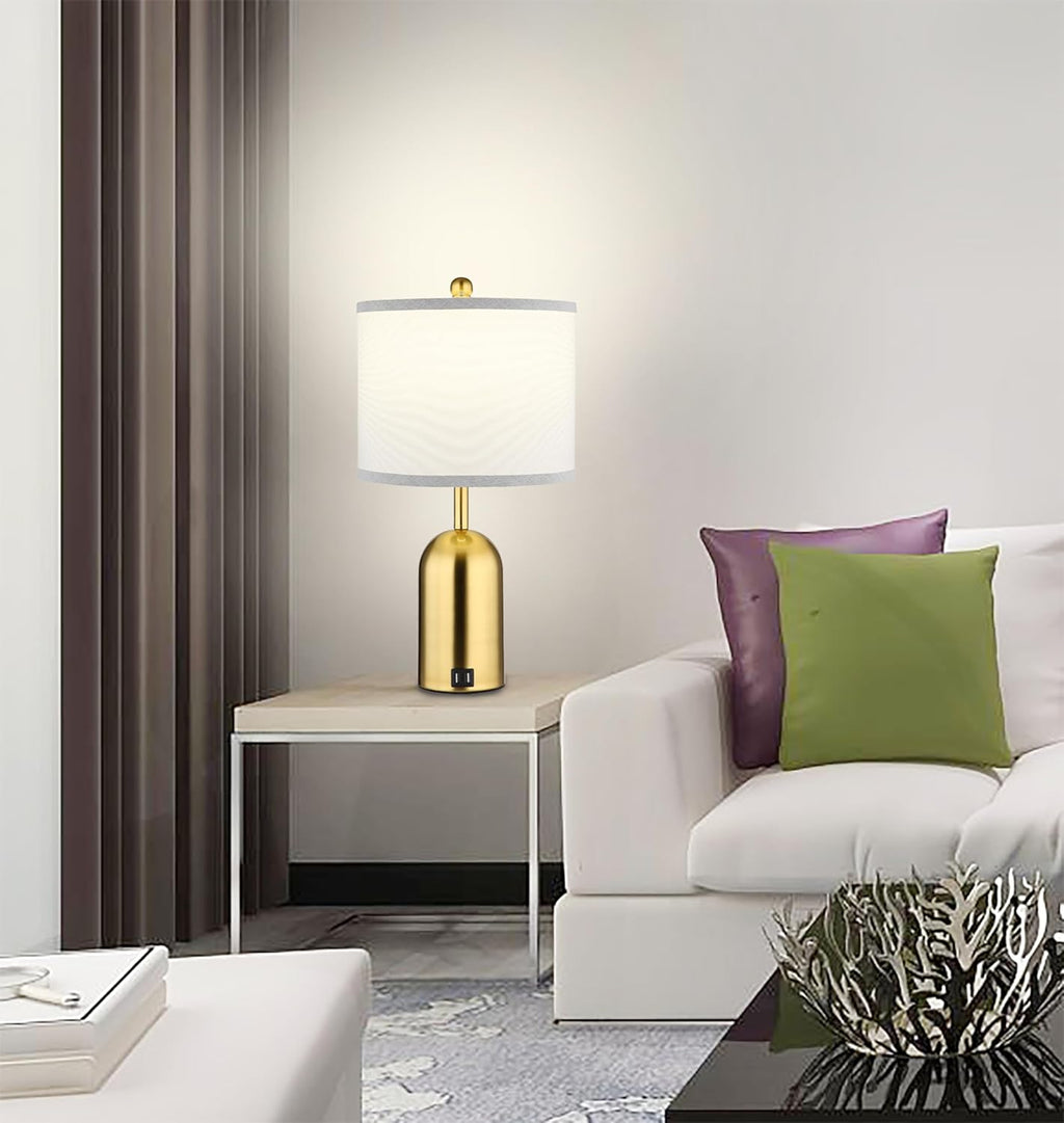 USB Luxe Gold Bedside Lamp - View 2