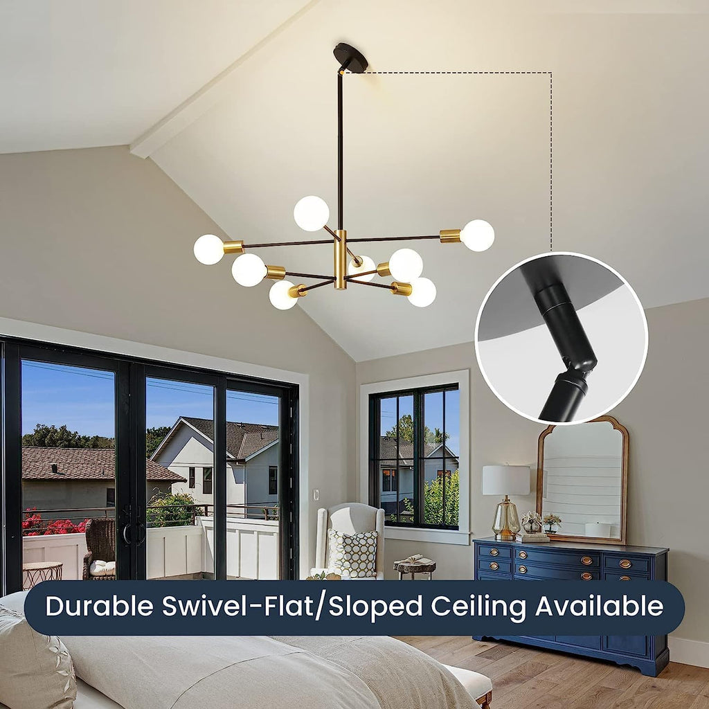 Adjustable Farmhouse Metal Chandelier — 8-Light - View 2