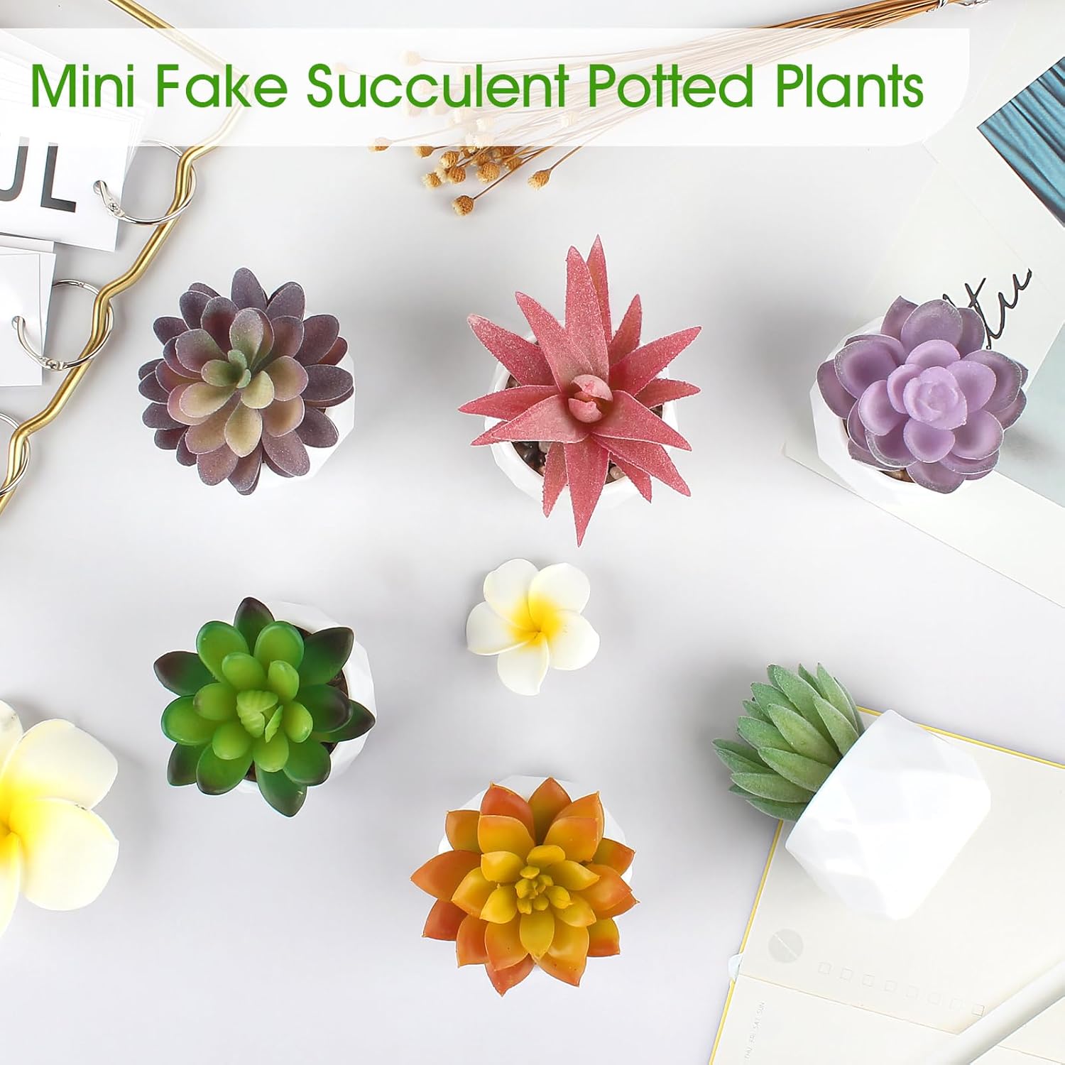 Green Faux Succulent - View 5