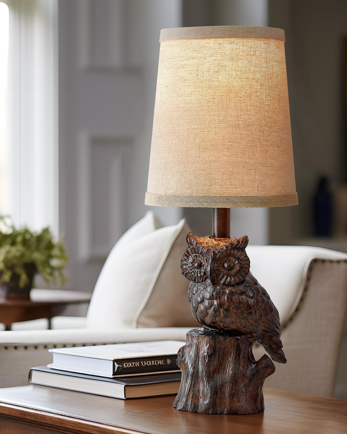 Farmhouse Brown Nightstand Lamp — 14.25" - View 3