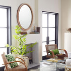 Round Boho Brown Wall Mirror — 24" - View 6