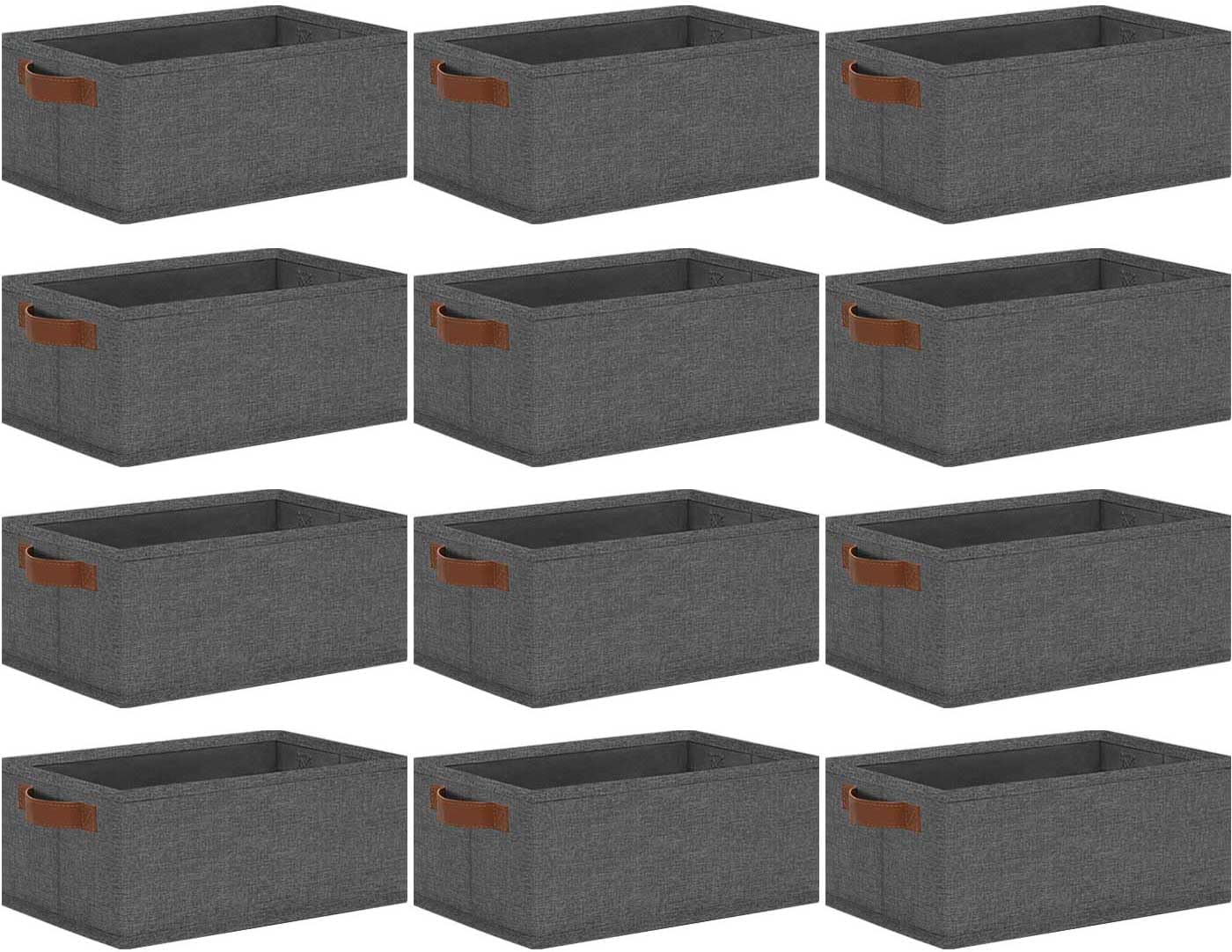 Beige Storage Bin — 11.8" — Small-11.8"x 7.87"x 5.11"-12pcs
