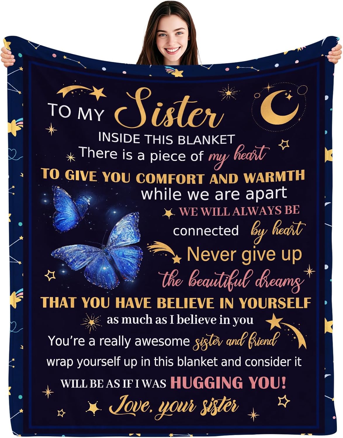 Fabric Throw Pillow — 50" — Sister&butterfly