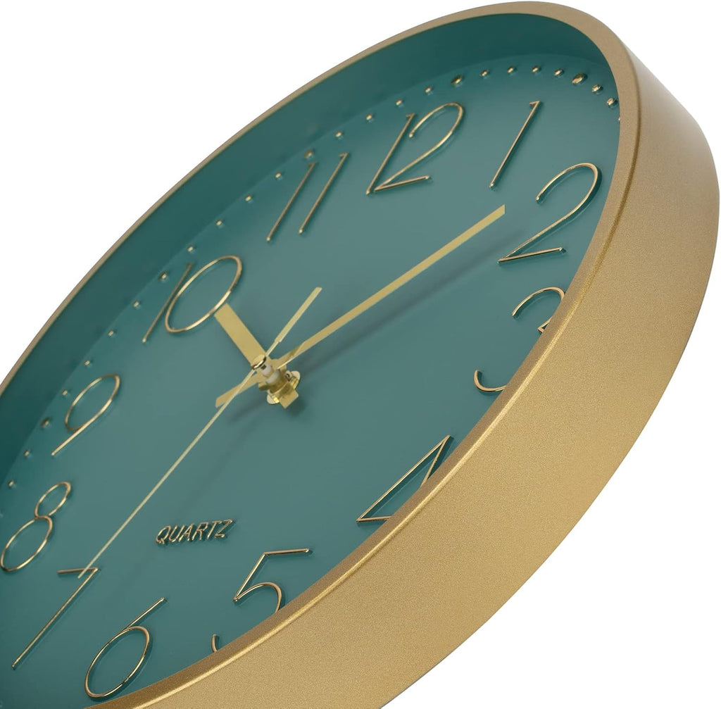 Battery Operated Luxe Black Wall Clock — 12" - View 6