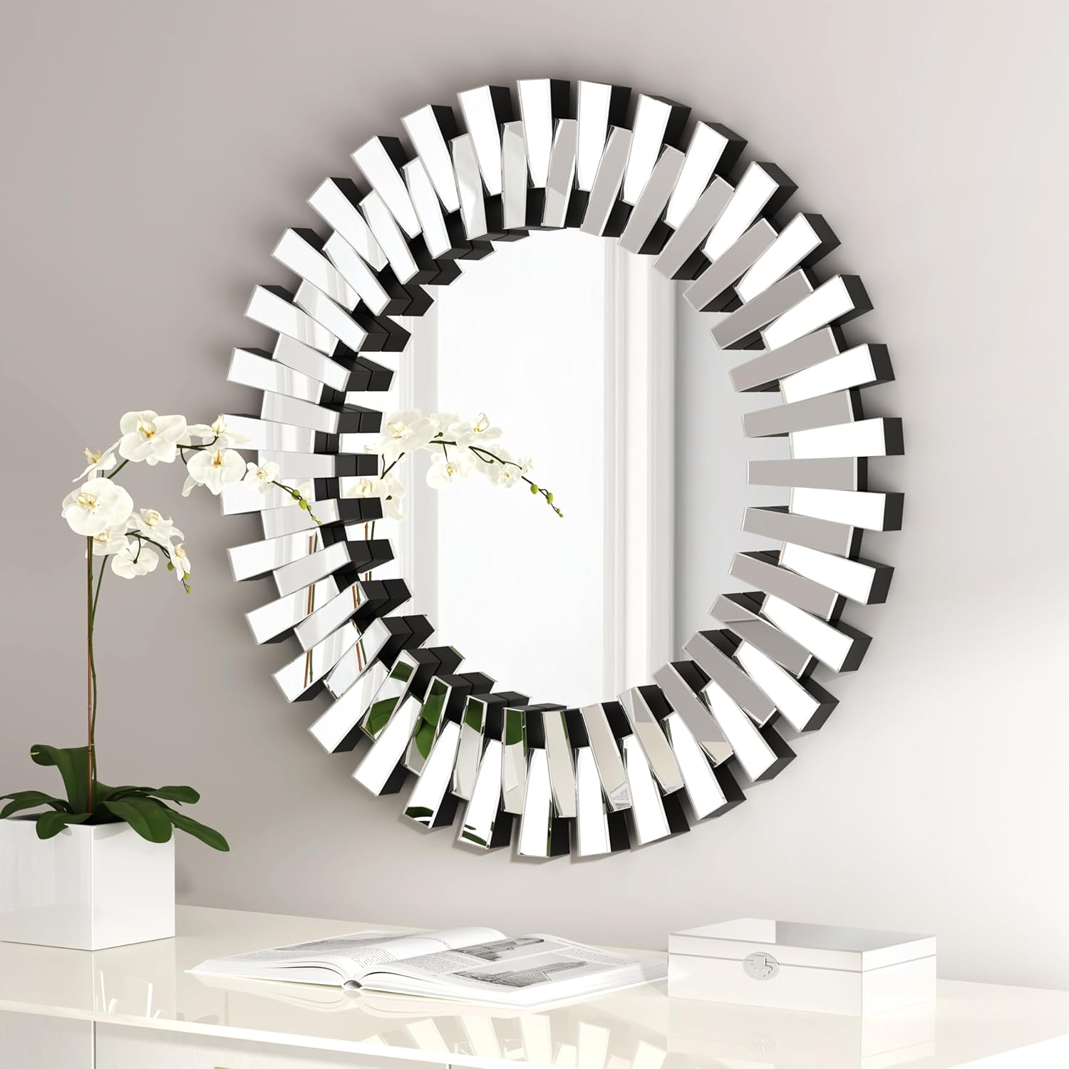 Glass Round Mirror — 32" - View 4
