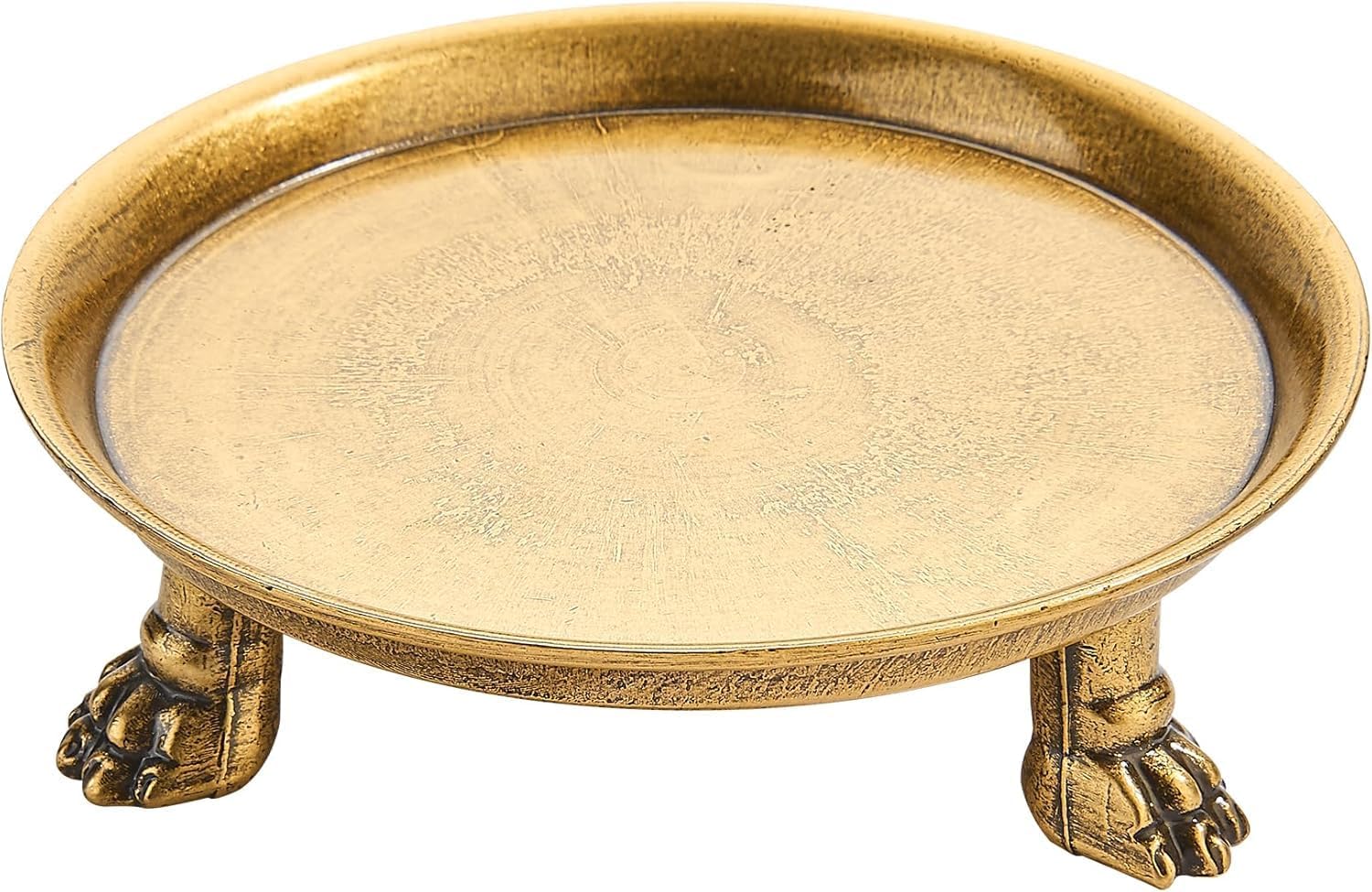 Vintage Luxe Black Candle — 5" — Antique Brass