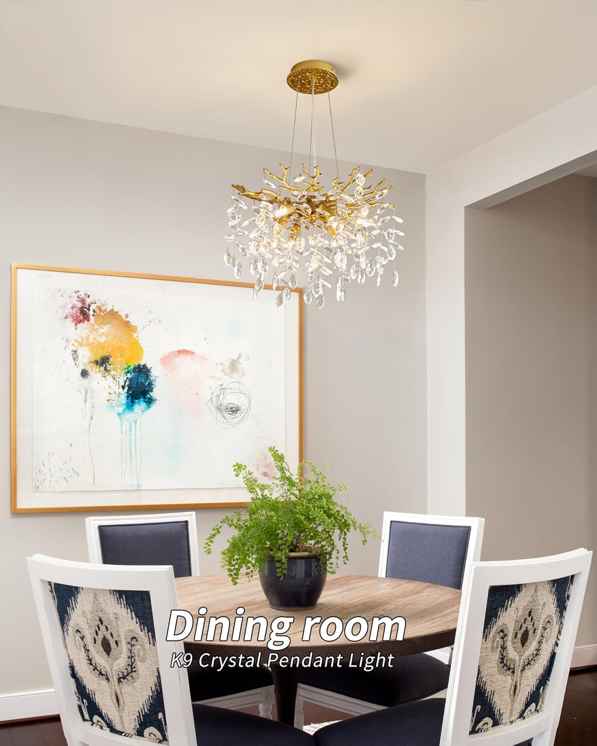 Round Luxe Black Chandelier — 6-Light - View 4