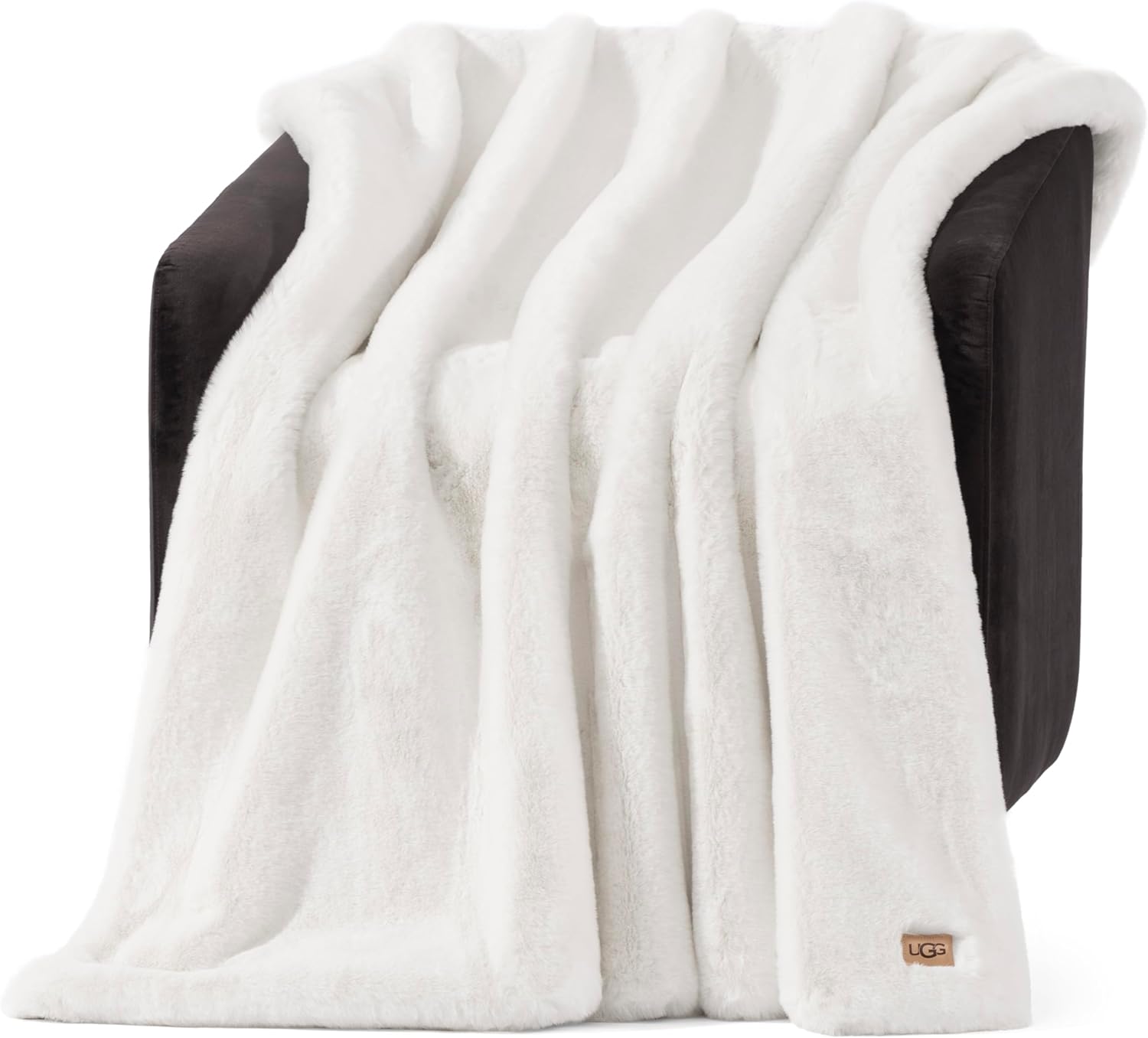 Luxe Blue Throw Pillow — White