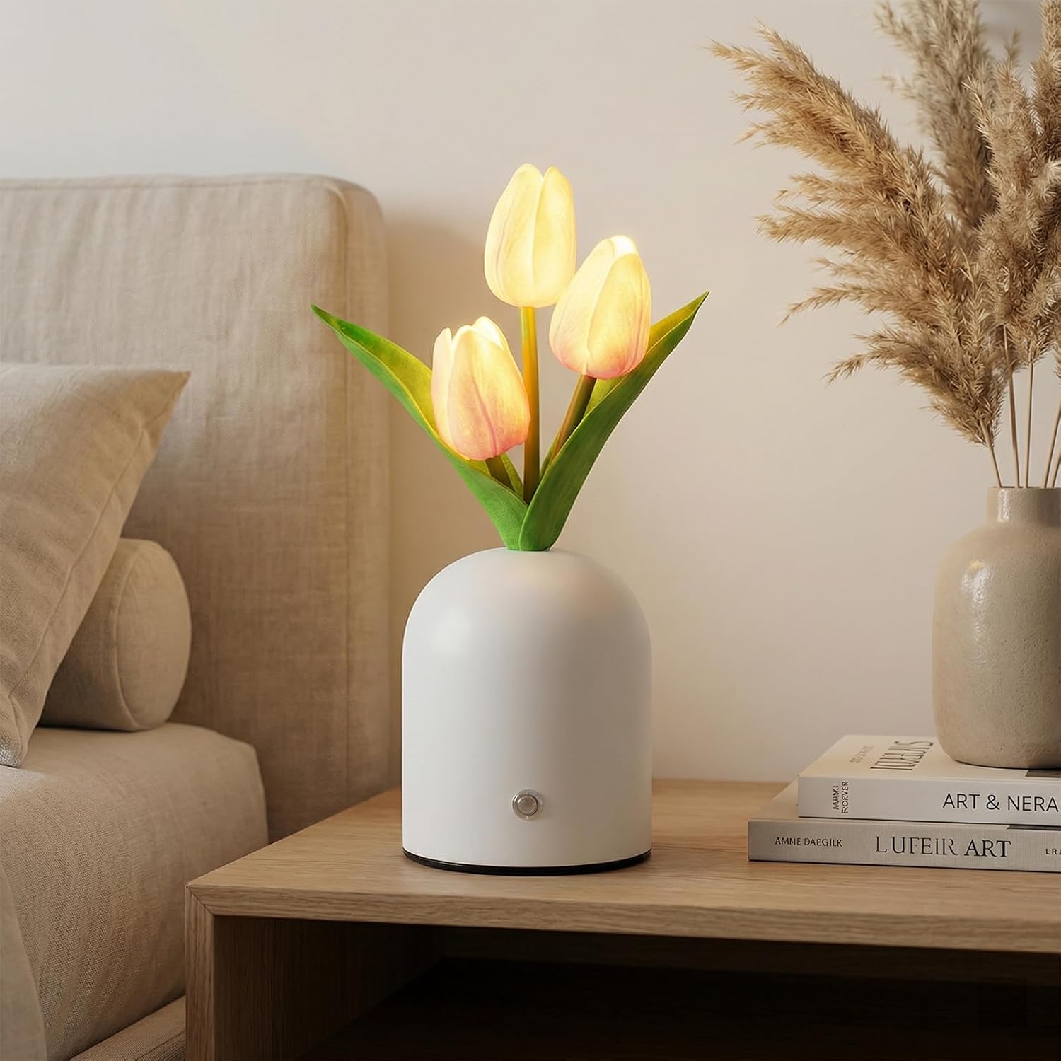USB Luxe Blue Bedside Lamp — S-pink