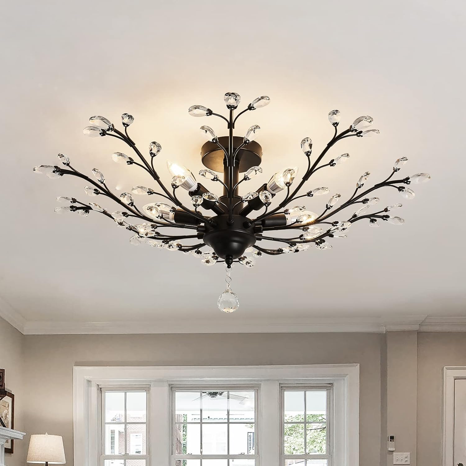 Vintage Luxe Black Chandelier - View 3