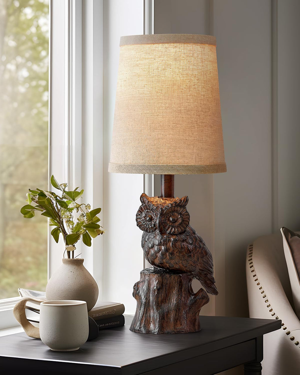 Farmhouse Brown Nightstand Lamp — 14.25" - View 5