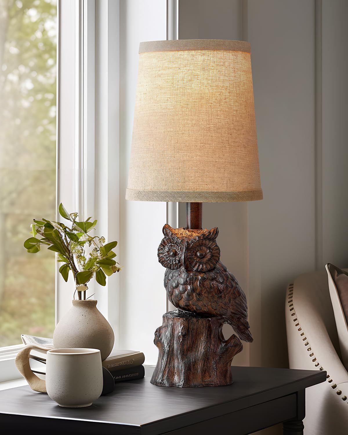 Farmhouse Brown Nightstand Lamp — 14.25" - View 5