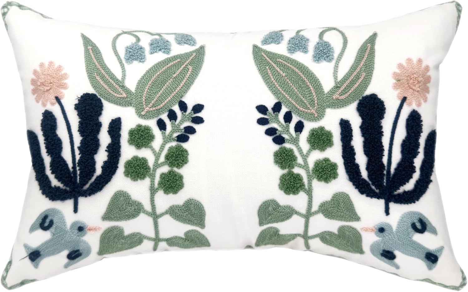 Tufted Boho Blue Throw Pillow Cover — 18" — 20" x 12" (Pack of 1)