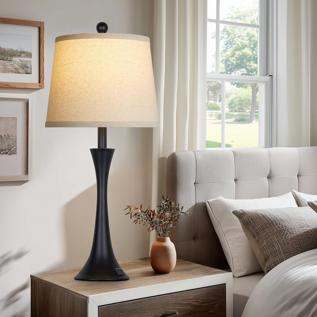 Dimmable Black Bedside Lamp — 27.5" - View 5