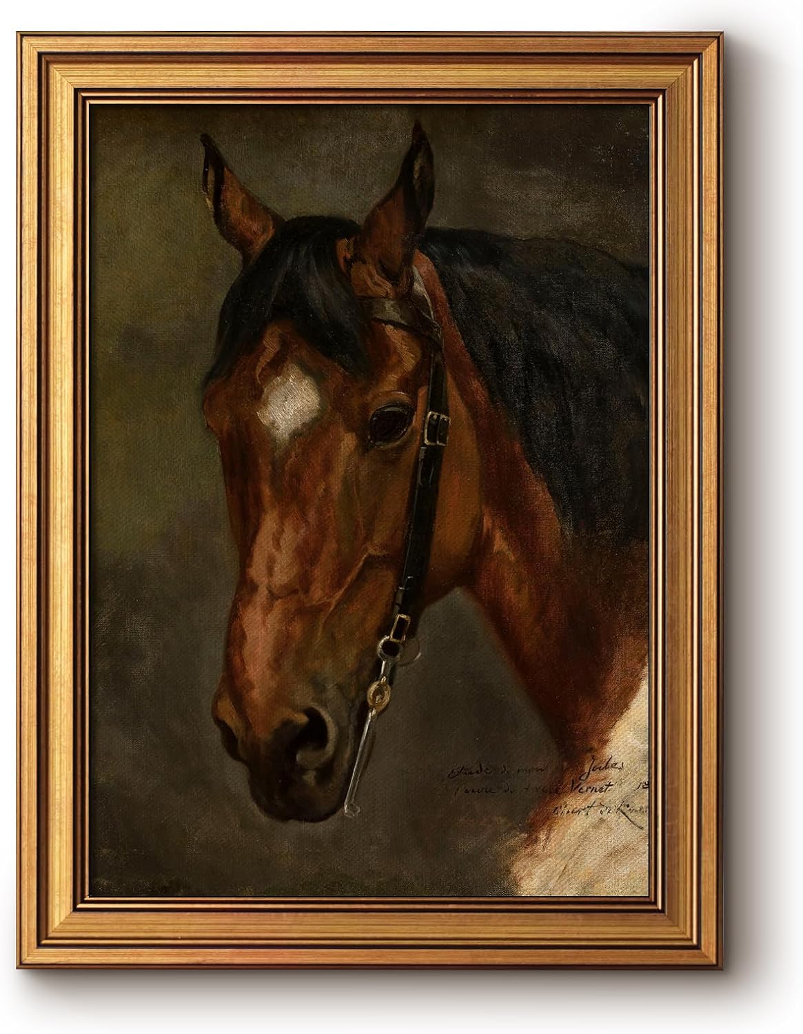 Framed Luxe Blue Wall Art — 16" — Chestnut Steed